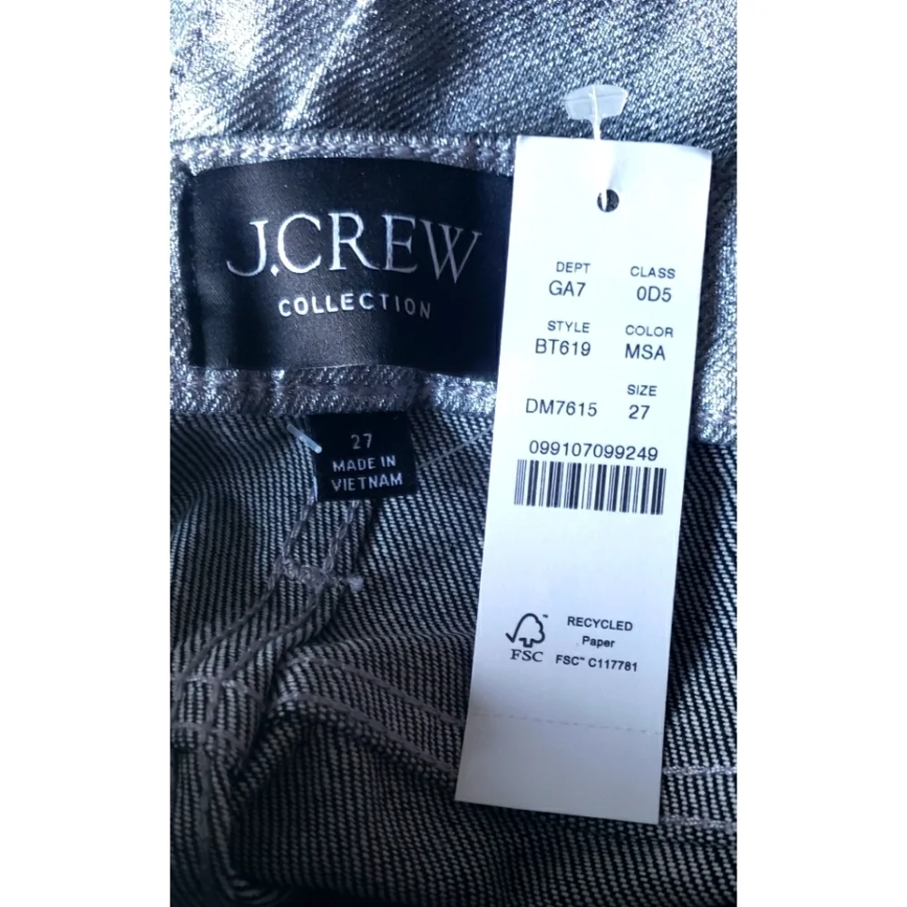 J.Crew Collection slouchy-straight jean in silver